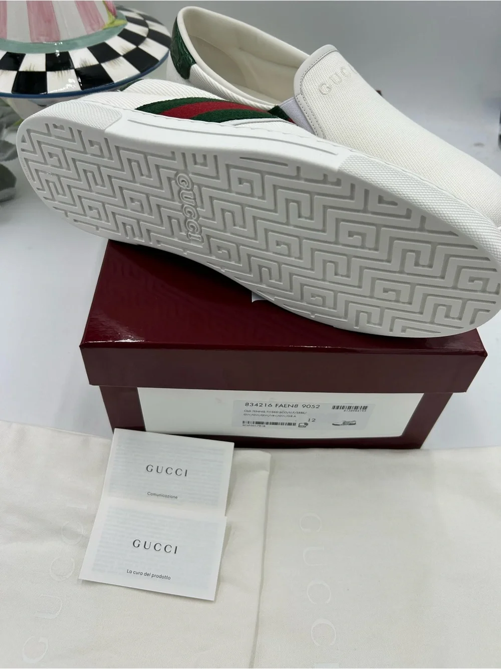 Men's Gucci ace slip on sneaker size 12 fits 13 US made in Italy